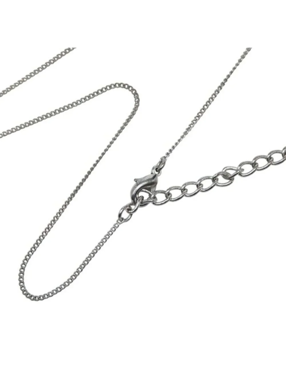 Dior Apple Motif Necklace Silver Pink Metal